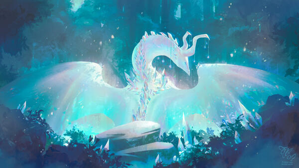 Here be dragon who shines crystal clear